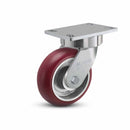 6"x2" USA Ergonomic Swivel Caster with MAX-Efficiency Wheel and 6.25"x4.5" Plate