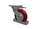 8"x2" USA Ergonomic Swivel Caster (9.5" OAH) with MAX-Efficiency Wheel, Toe Guard, Swivel Lock, and 6.25"x4.5" Plate