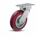 8"x2" USA Ergonomic Swivel Caster with MAX-Efficiency Wheel and 6.25"x4.5" Plate