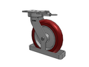 10"x2" USA Ergonomic Swivel Caster with MAX-Efficiency Wheel, Toe Guard, Swivel Lock, and 6.25"x4.5" Plate
