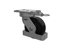 6"x2" USA Ergonomic Swivel Caster with HD Nylon Wheel, Toe Guard, Swivel Lock, and 6.25"x4.5" Plate