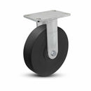 8"x2" USA Ergonomic Rigid Caster with HD Nylon Wheel and 6.25"x4.5" Plate