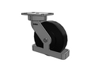8"x2" USA Ergonomic Swivel Caster (9.5" OAH) with HD Nylon Wheel, Toe Guard, and 6.25"x4.5" Plate