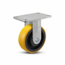 6"x2" USA Ergonomic Rigid Caster with HD Poly-on-Iron Wheel and 6.25"x4.5" Plate