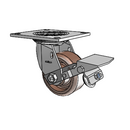 4.04109.834 HT MTG4 BRK1 SEAL Colson Swivel Caster