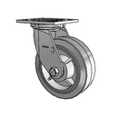 Colson 4 Series 6"x2" Performa Flat Tread Swivel Caster – Grey, 600 lb Capacity, 4"x4.5" Plate