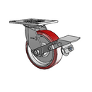4.06109.931 MTG4 BRK1 LH7.25 Colson Swivel Caster