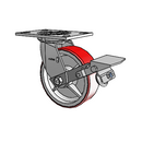 4.06109.941.7 MTG2 BRK1 LH7.25 Colson Swivel Caster