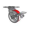 4.06109.945.7 MTG2 BRK1 LH7.25 Colson Swivel Caster