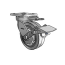 4.06189.455 MTG61 BRK1 EL TG1 Colson Kingpinless Swivel Caster