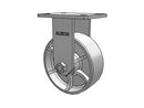 Kingpinless 8"x3" Cast Iron Wheel Rigid Caster with 7.25"x5.25" Plate