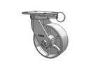 Kingpinless 8"x3" Cast Iron Wheel Caster with 7.25"x5.25" Plate & Swivel Lock