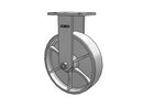 Kingpinless 12"x3" Cast Iron Wheel Rigid Caster with 7.25"x5.25" Plate