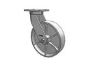 Kingpinless 12"x3" Cast Iron Wheel Caster with 7.25"x5.25" Plate