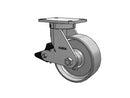 Kingpinless 8"x3" Forged Steel Wheel Caster with Poly-Lock Brake and 7.25"x5.25" Plate