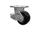 Kingpinless USA 6"x3" Phenolic Wheel Caster with Poly-Cam Brake and 7.25"x5.25" Plate