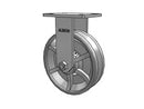 Kingpinless 10"x3" Cast Iron V-Groove Wheel Rigid Caster with 7.25"x5.25" Plate