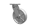 Value Kingpinless 12"x3" Cast Iron Wheel Caster with 7.25"x5.25" Plate