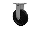 Value Kingpinless 12"x3" Rubber-on-Iron Wheel Rigid Caster with 7.25"x5.25" Plate