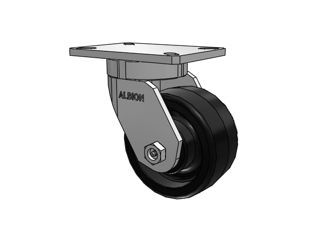 Value Kingpinless 6"x3" Phenolic Wheel Caster with 7.25"x5.25" Plate