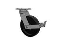 Value Kingpinless 12"x3" Phenolic Wheel Caster with Face Brake and 7.25"x5.25" Plate