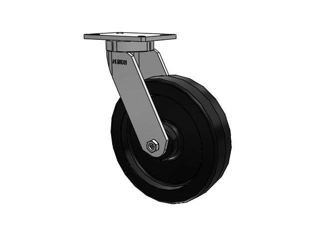 Value Kingpinless 12"x3" Phenolic Wheel Caster with 7.25"x5.25" Plate
