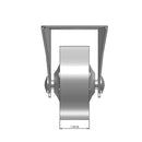 Top dimensioned CAD view of a Faultless Casters 2.5" x 1" wide wheel Rigid caster with 2-1/4" x 4-7/16" top plate, without a brake, Sintered Iron wheel and 200 lb. capacity part