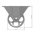 Front dimensioned CAD view of a Faultless Casters 3" x 1.1875" wide wheel Rigid caster with 2-1/2" x 4-15/16" top plate, without a brake, Sintered Iron wheel and 300 lb. capacity part