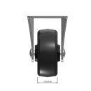 Top dimensioned CAD view of a Faultless Casters 3" x 1.25" wide wheel Rigid caster with 2-1/2" x 4-15/16" top plate, without a brake, Soft Rubber wheel and 175 lb. capacity part