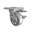 6.05289.4F9 MTG64 BRK3 Colson Kingpinless Swivel Caster