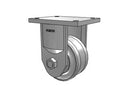Ultimate Kingpinless 6"x3" VF - Forged Steel V-Groove Wheel Rigid Caster with 7-1/2" x 6" Plate