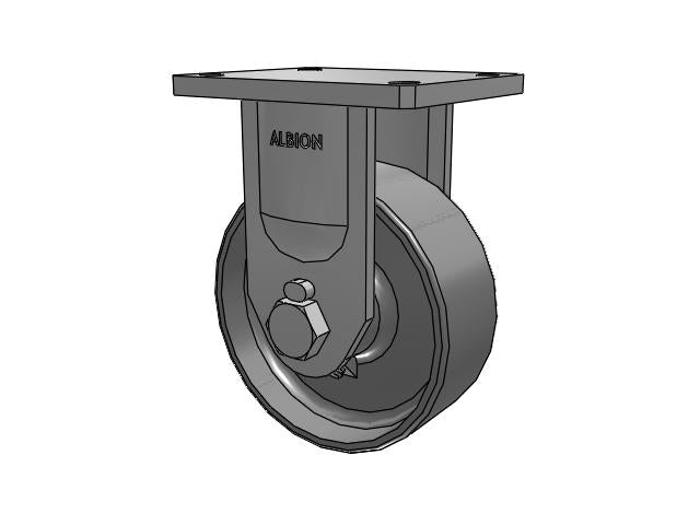 Kingpinless 8"x3" Forged Steel Wheel Rigid Caster with 7.5"x6.25" Plate