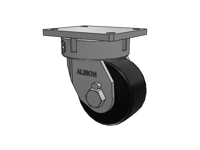 Kingpinless 6"x3" Trionix Nylon Caster with 7.5"x6.25" Plate