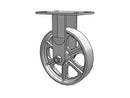 3/4" King-Bolt 8"x2" Cast Iron Wheel Rigid Caster with 6.25"x4.5" Plate