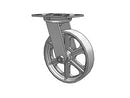 3/4" King-Bolt 8"x2" Cast Iron Wheel Caster with 6.25"x4.5" Plate