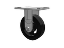 3/4" King-Bolt 6"x2" Rubber-on-Iron Wheel Rigid Caster with 6.25"x4.5" Plate