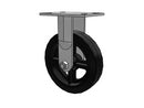 3/4" King-Bolt 8"x2" Rubber-on-Iron Wheel Rigid Caster with 6.25"x4.5" Plate