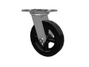 3/4" King-Bolt 8"x2" Rubber-on-Iron Wheel Caster with 6.25"x4.5" Plate