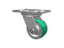 3/4" King-Bolt 4"x2" Poly-on-Aluminum Caster with 6.25"x4.5" Plate