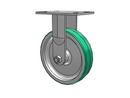 3/4" King-Bolt 8"x2" Poly-on-Aluminum Rigid Caster with 6.25"x4.5" Plate
