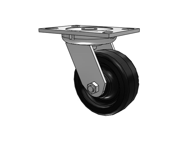 3/4" King-Bolt 5"x2" Phenolic Wheel Caster with 6.25"x4.5" Plate