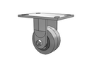3/4" King-Bolt 4"x2" Performance XS Precision Ball Bearing Rigid Caster with 6.25"x4.5" Plate