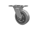 3/4" King-Bolt 6"x2" Performance XS Rubber Roller Bearing Caster with 6.25"x4.5" Plate