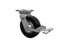 HD Raceway 9"x2.8" Black Pneumatic Wheel Caster with Top Wheel Lock and 6.25"x4.5" Plate