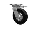 HD Raceway 9"x2.8" Black Pneumatic Ball Bearing Wheel Caster with 6.25"x4.5" Plate & Swivel Lock