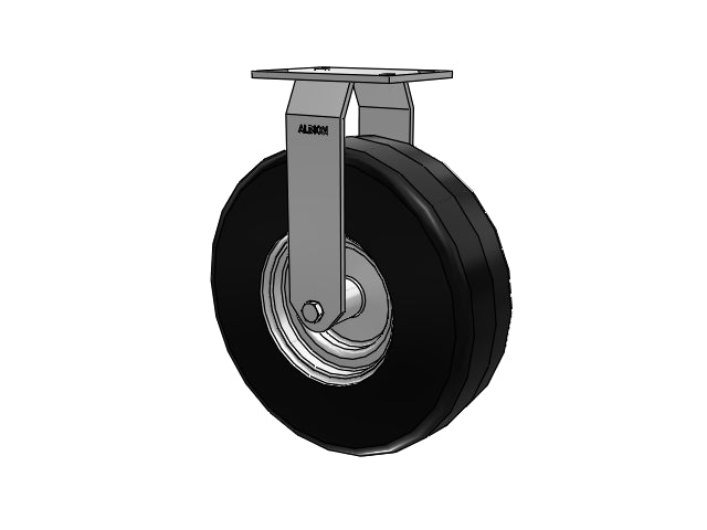 HD Raceway 13"x4.1" Black Pneumatic Wheel Rigid Caster with 6.25"x4.5" Plate