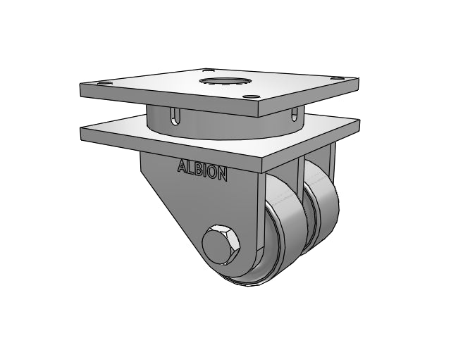 Ultimate Dual-Wheel Kingpinless 6" Large Bore Forged Steel Wheel Caster with 12"x12" Plate