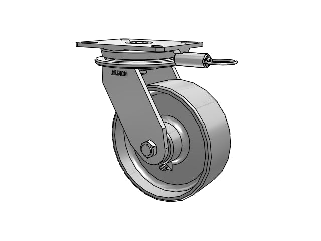 HD Raceway 8"x3" Forged Steel Wheel Caster with 7.25"x5.25" Plate & Swivel Lock