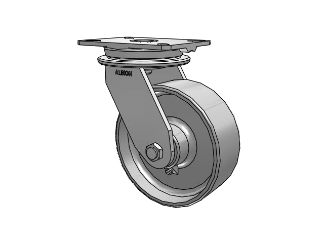 HD Raceway 8"x3" Forged Steel Wheel Caster with 7.25"x5.25" Plate