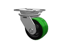 HD Raceway 6"x3" Green Poly-on-Iron Caster with 7.25"x5.25" Plate